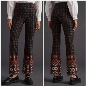 Anthropologie Multicolor Floral Boot Cut Pants